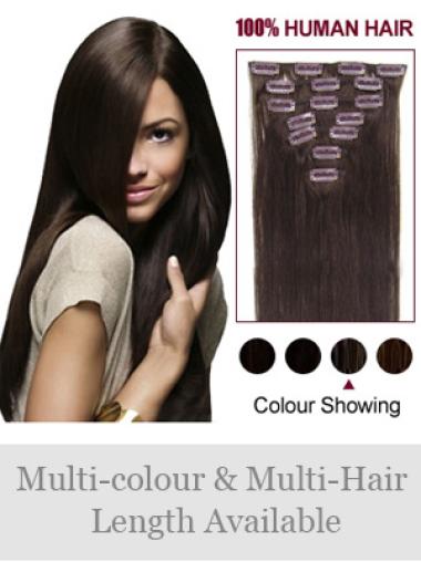 Remy Human Hair Straight Great Clip in Hair Extensions