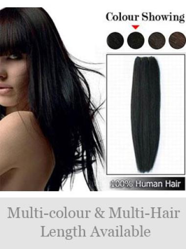 Black Straight Ideal Weft Extensions