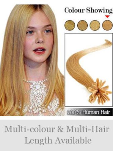 Blonde Remy Human Hair Natural Nail/U Tip Hair Extensions
