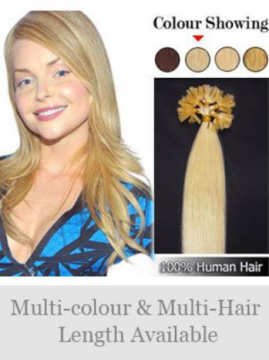 Straight Blonde Designed Nail/U Tip Hair Extensions