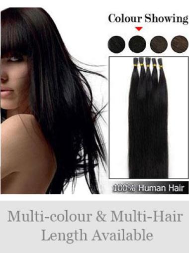 Straight Black Comfortable Stick/I Tip Hair Extensions