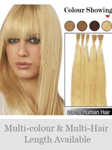 Blonde Straight Good Stick/I Tip Hair Extensions