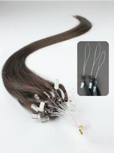 Brown Straight Sleek Micro Loop Ring Hair Extensions