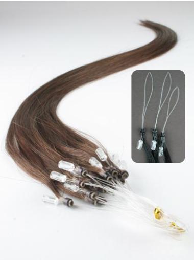 Brown Straight Modern Micro Loop Ring Hair Extensions