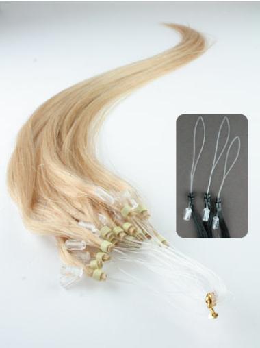 Blonde Straight Top Hair Extensions Micro Loop Ring