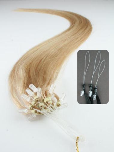 Straight Blonde Comfortable Hair Extensions Micro Loop Ring