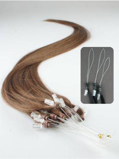 Brown Straight Soft Hair Extensions Micro Loop Ring