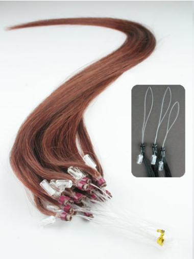 Straight Auburn Exquisite Hair Extensions Micro Loop Ring
