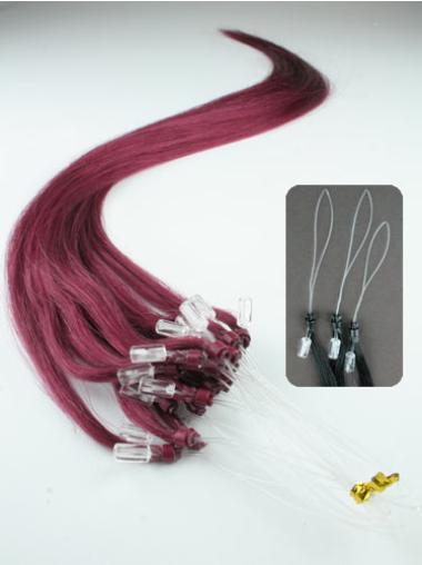 Red Straight Perfect Hair Extensions Micro Loop Ring