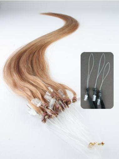 Straight Blonde Fashionable Hair Extensions Micro Loop Ring