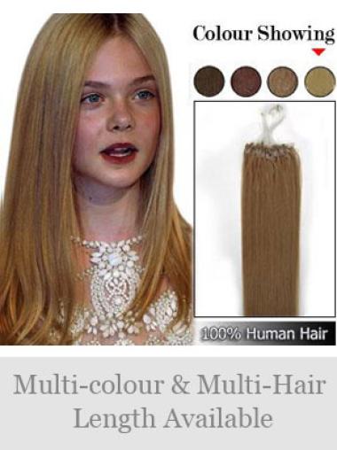 Straight Brown Flexibility Micro Loop Ring Hair Extensions
