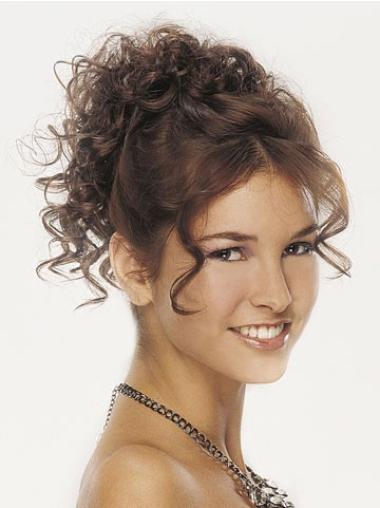 Brown Curly Affordable Clip in Hairpieces