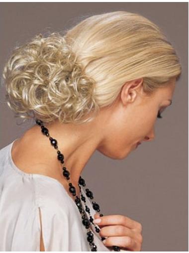 Blonde Curly Good Clip in Hairpieces