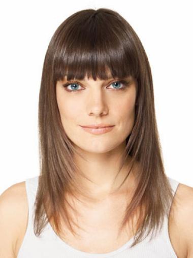 Brown Straight No-fuss Clip in Hairpieces
