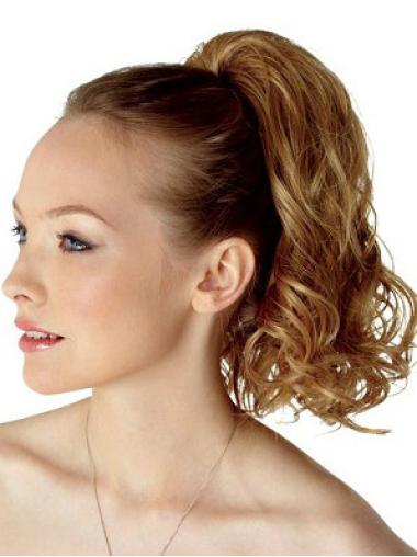 Curly Brown Stylish Clip in Hairpieces