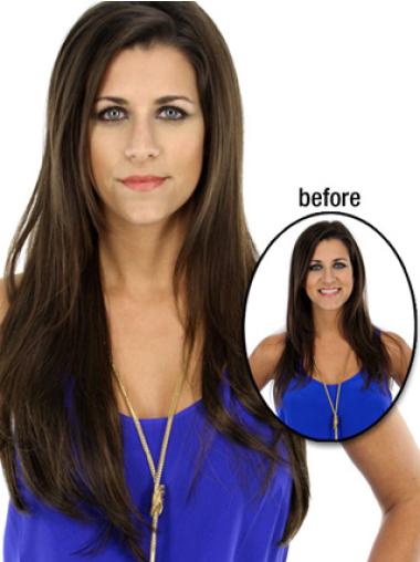 Brown Straight Soft Hair Falls & Half Hairpieces