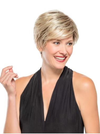 Popular Straight Synthetic Blonde 6" Short Wigs