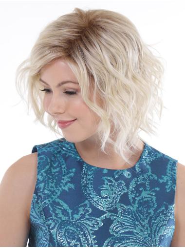 10" Chin Length Synthetic Platinum Blonde Comfortable Bob Wigs