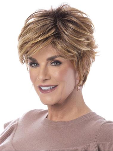 Cheap Wavy Synthetic Blonde 6" Short Wigs