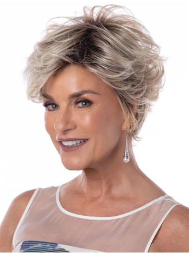 Designed Curly Synthetic Blonde 6" Short Wigs