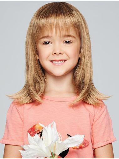 14" Straight Blonde Synthetic Trendy Kids Wigs