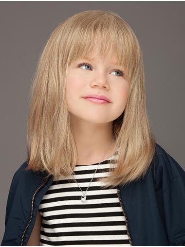 14" Straight Blonde Synthetic Comfortable Kids Wigs