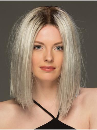 12" Shoulder Length Straight Monofilament Ombre/2 tone Bobs Very Soft Synthetic Wigs
