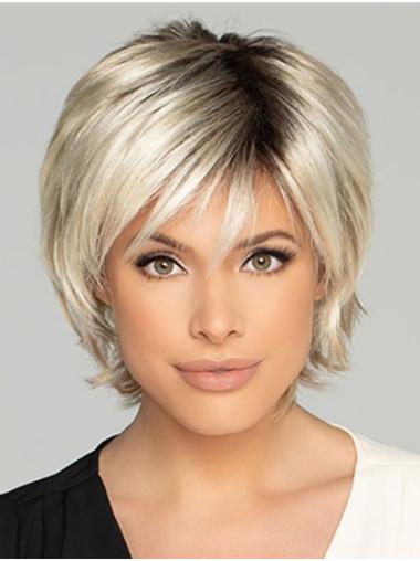 Straight Monofilament Ombre/2 tone Synthetic Layered Ladies Fasion Short Wigs