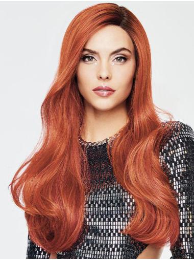 20" Wavy Auburn Without Bangs Synthetic Sexy Long Wigs For Women