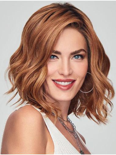 Wavy 100% Hand-Tied Auburn Bobs Chin Length High Quality Synthetic Wigs
