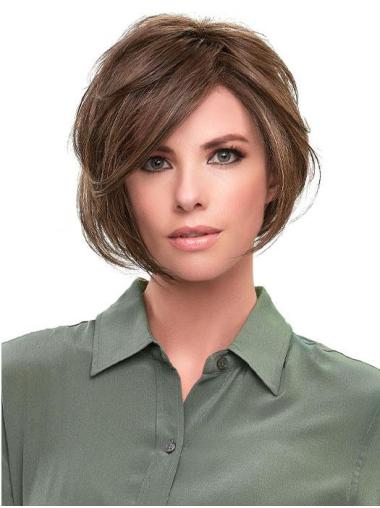 10" Straight Brown Bobs Synthetic Best Lace Front Wigs