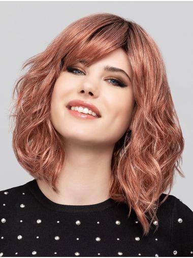12" Chin Length Curly Pink Bobs Synthetic Amazing Monofilament Wigs