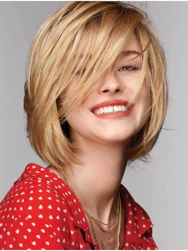 Straight Monofilament Blonde Bobs Chin Length Synthetic Wigs Online