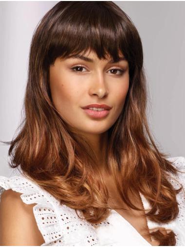 Long Wavy Ombre/2 Tone With Bangs Synthetic African American Hairstyles
