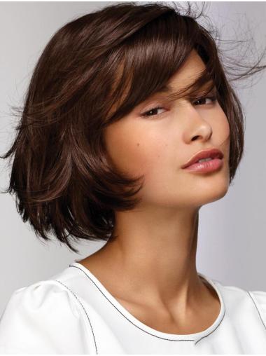 10" Straight Brown Synthetic Short Bob Wigs For Women