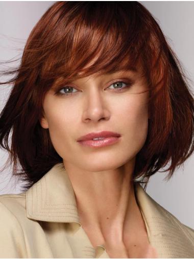 Straight 100% Hand-Tied Auburn Bobs Chin Length Gorgeous Lace Wigs