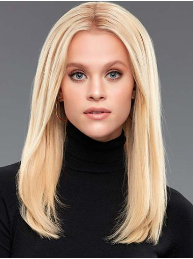 16" Straight Blonde Synthetic Modern Long Wigs
