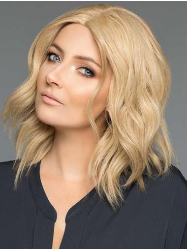 Shoulder Length Monofilament Bobs Blonde 14" Synthetic Wigs