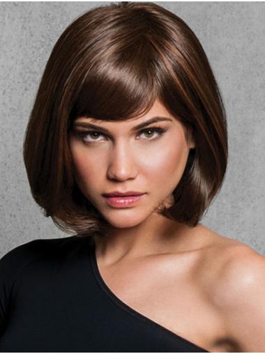 12" Straight Brown Synthetic Capless Online Bob Wigs