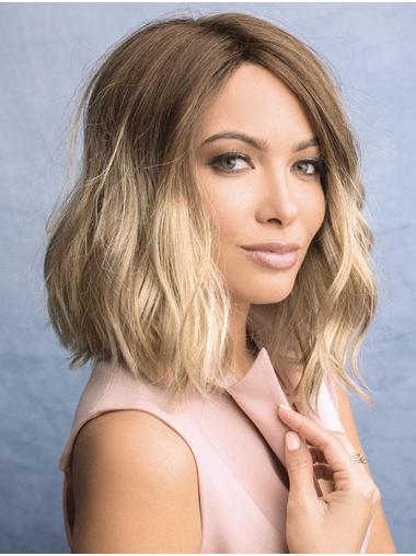 Monofilament 14" Without Bangs Synthetic Ombre/2 tone Medium Wigs Women