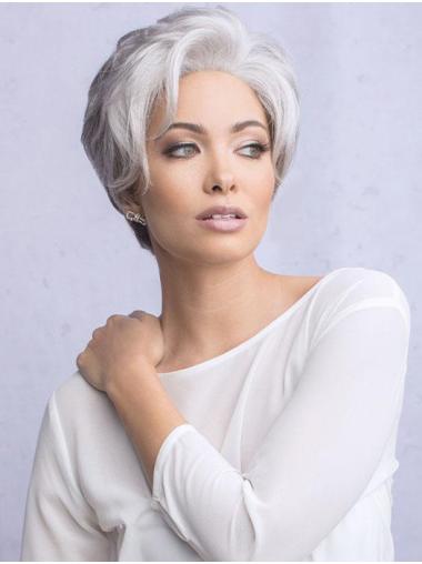 Straight Lace Front Synthetic Short Beautiful Grey Wigs