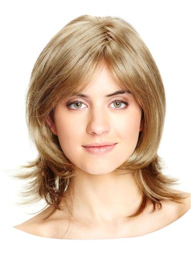 12" Straight Blonde Synthetic Sassy Hand Tied Wigs