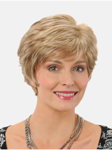 Short Boycuts Straight Blonde Synthetic 8" High Quality Lace Wig