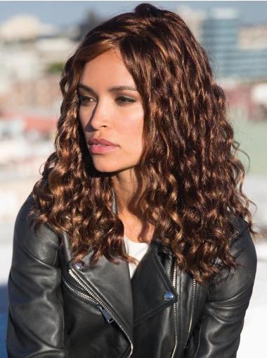 16" Curly Synthetic Brown Lace Wigs Stores