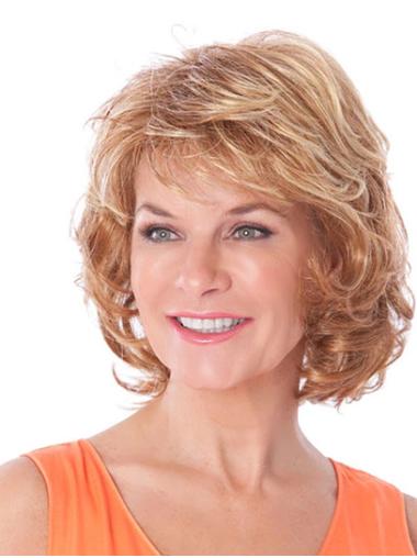 Chin Length Ombre/2 Tone 12" Synthetic Curly Bobs Beautiful Medium Wigs