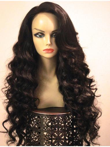 Brown Without Bangs Wavy Fashion African American Wigs
