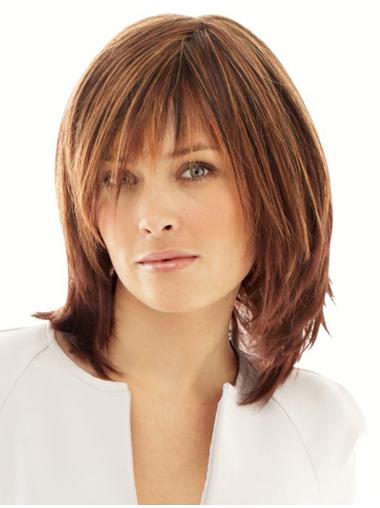 Straight Layered Auburn Affordable Synthetic Wigs