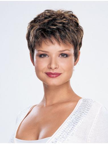 Straight Brown Layered Comfortable Synthetic Wigs