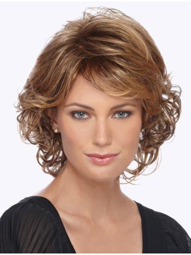 Blonde With Bangs Curly High Quality Synthetic Wigs
