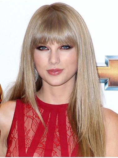 Blonde With Bangs Straight Suitable Taylor Swift wigs
